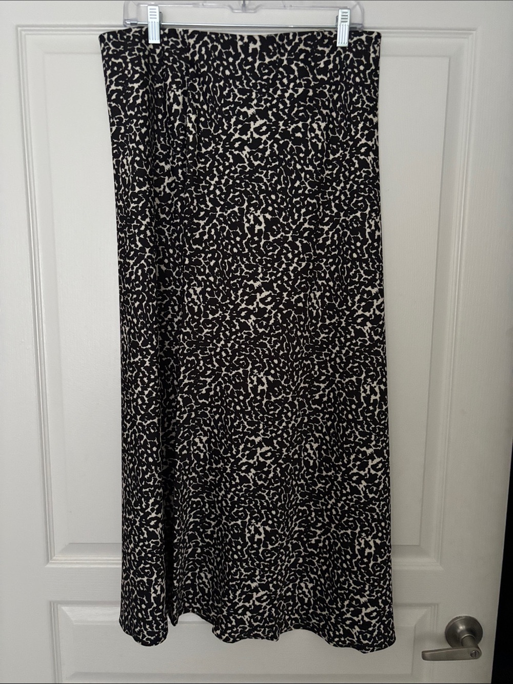 Target A New Day Black and Cream Animal-Print Maxi Skirt